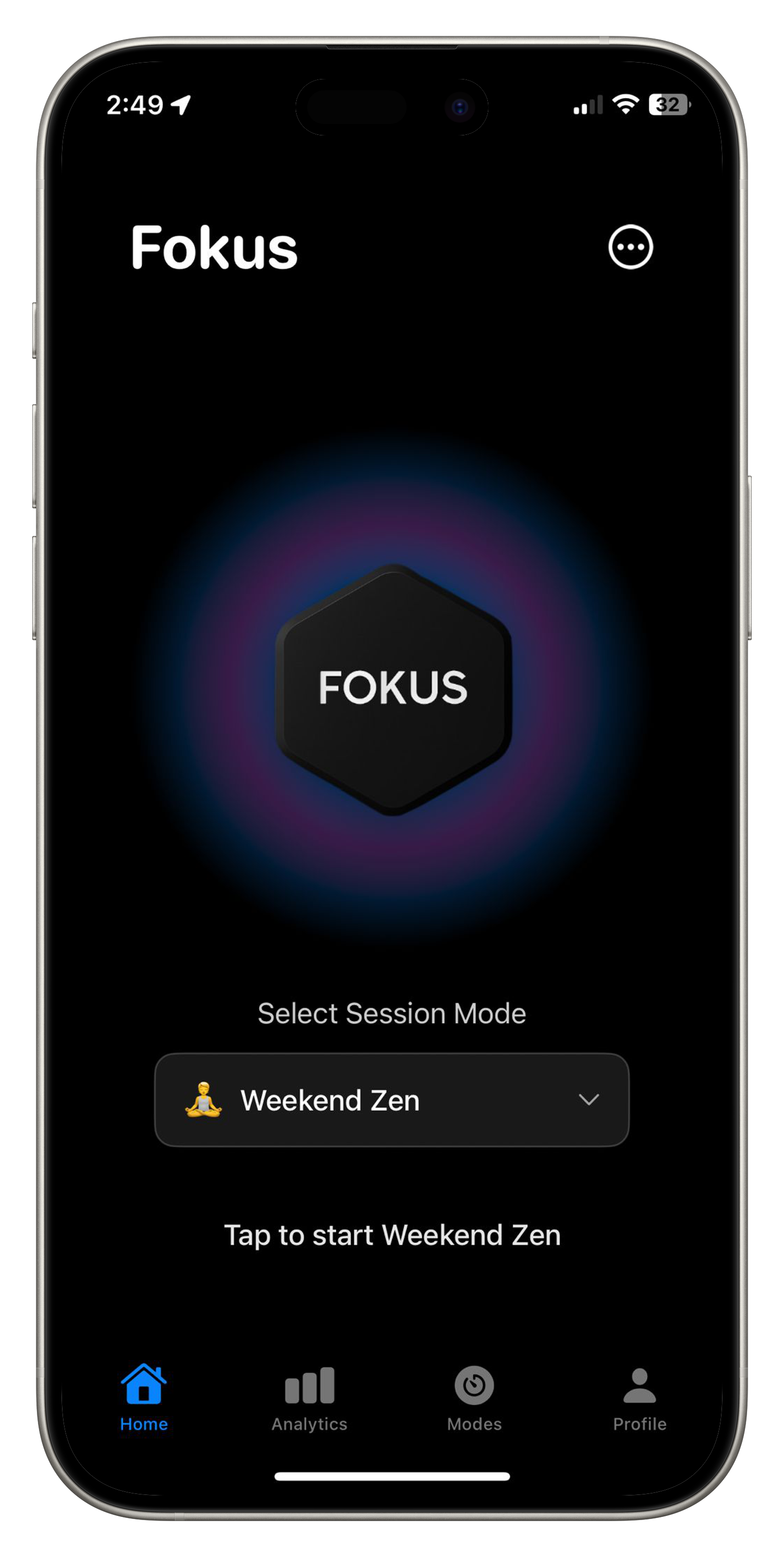 Step 1: Select your focus mode